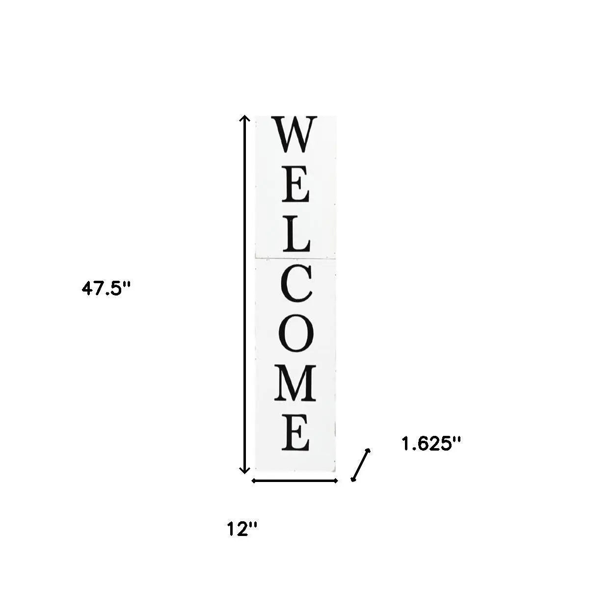 48" White And Black Solid Wood Birdhouse Welcome Porch Sign - GreatEagleInc
