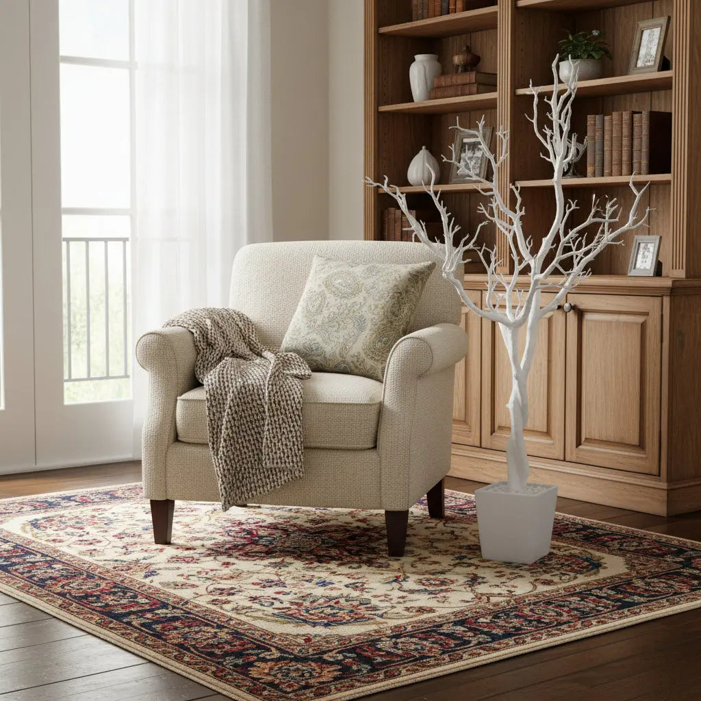 48" White Artificial Manzanita Tree In White Planter Pot Homeroots Home Decor