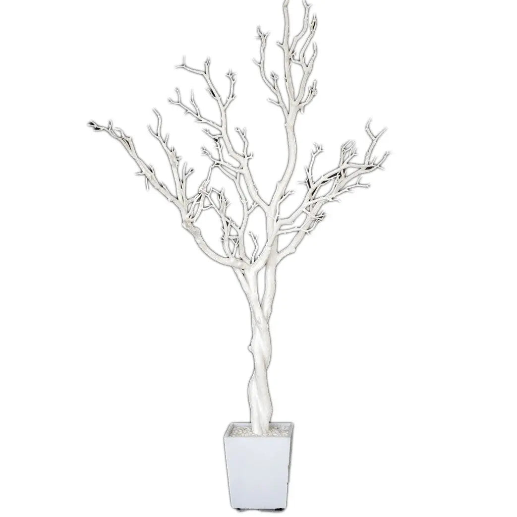 48" White Artificial Manzanita Tree In White Planter Pot Homeroots Home Decor