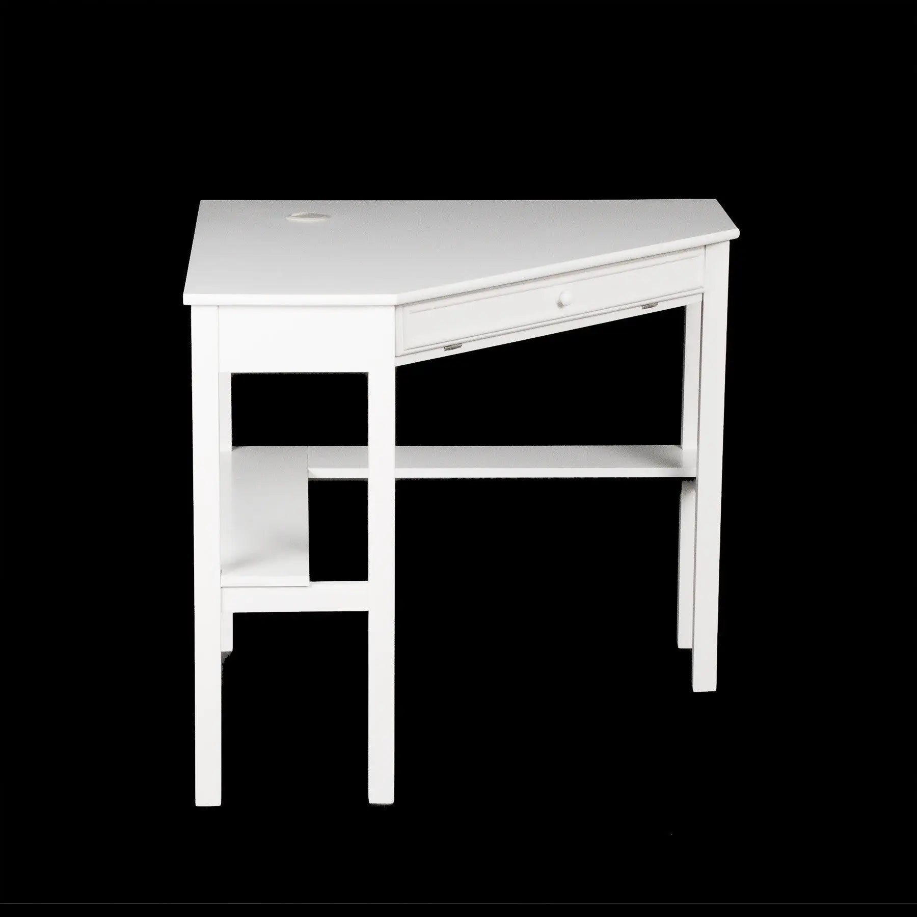 48" White Solid Wood Corner Writing Desk Homeroots Office