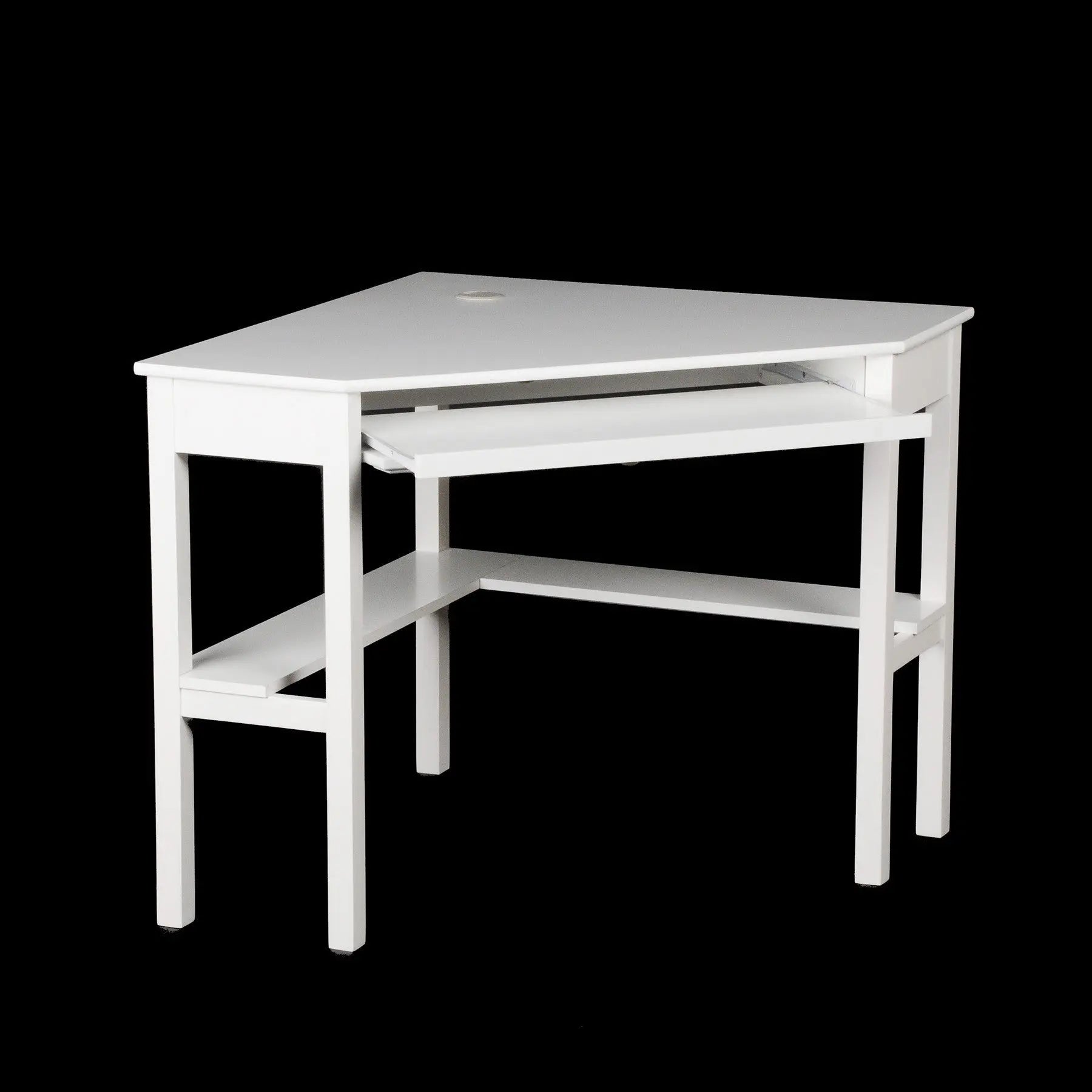 48" White Solid Wood Corner Writing Desk Homeroots Office