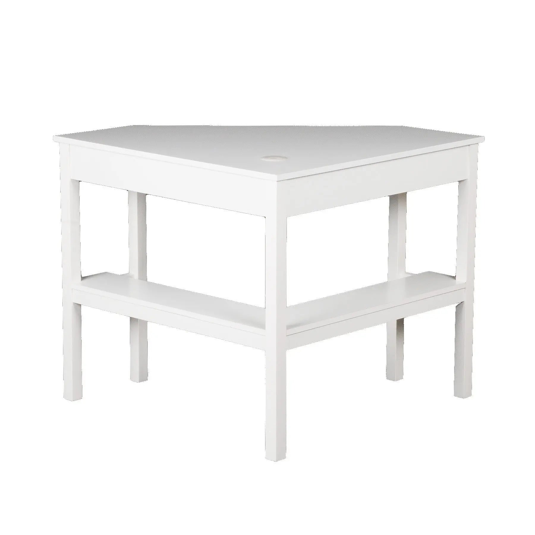 48" White Solid Wood Corner Writing Desk Homeroots Office