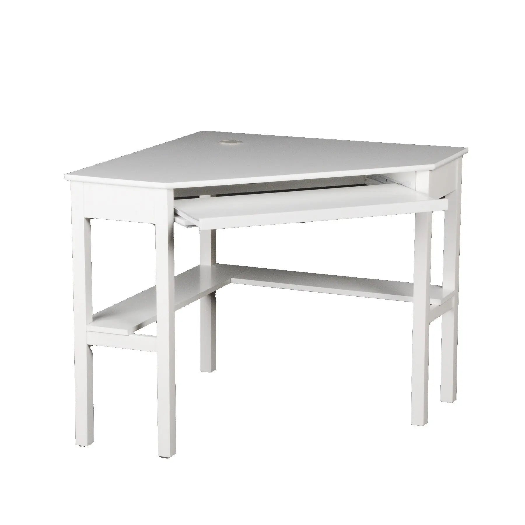 48" White Solid Wood Corner Writing Desk Homeroots Office