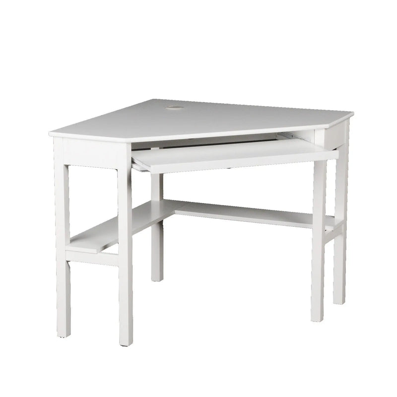 48" White Solid Wood Corner Writing Desk Homeroots Office