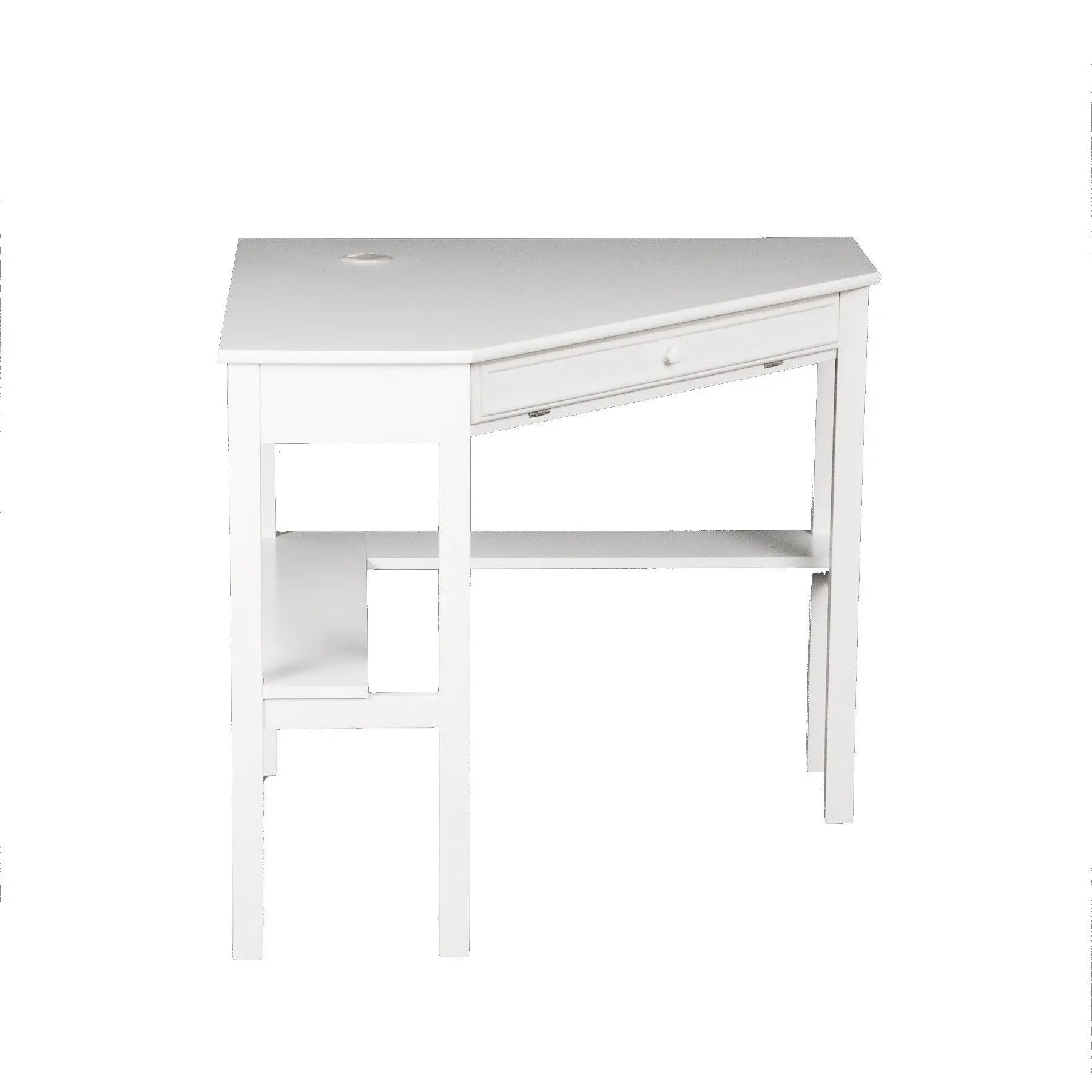 48" White Solid Wood Corner Writing Desk Homeroots Office
