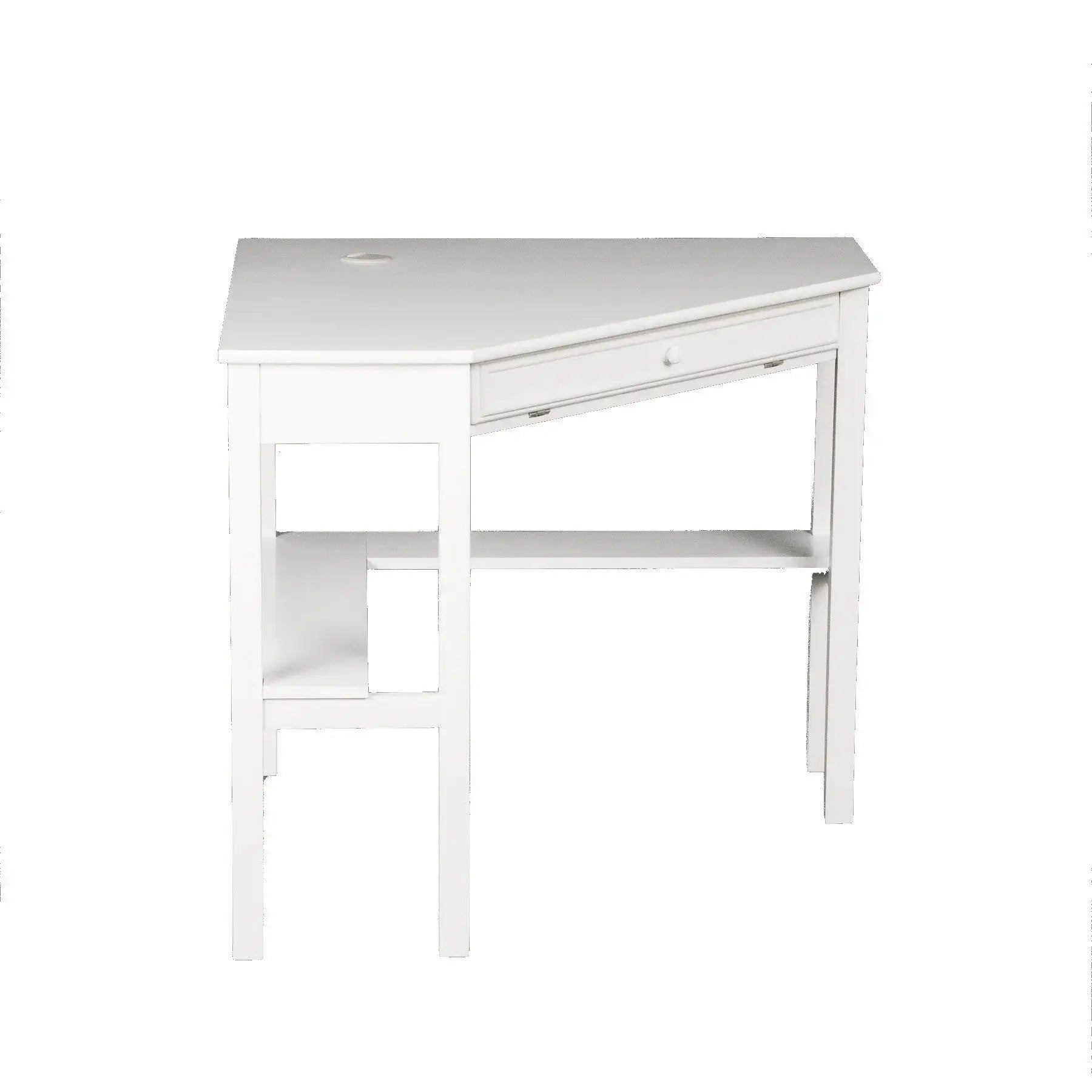 48" White Solid Wood Corner Writing Desk Homeroots Office