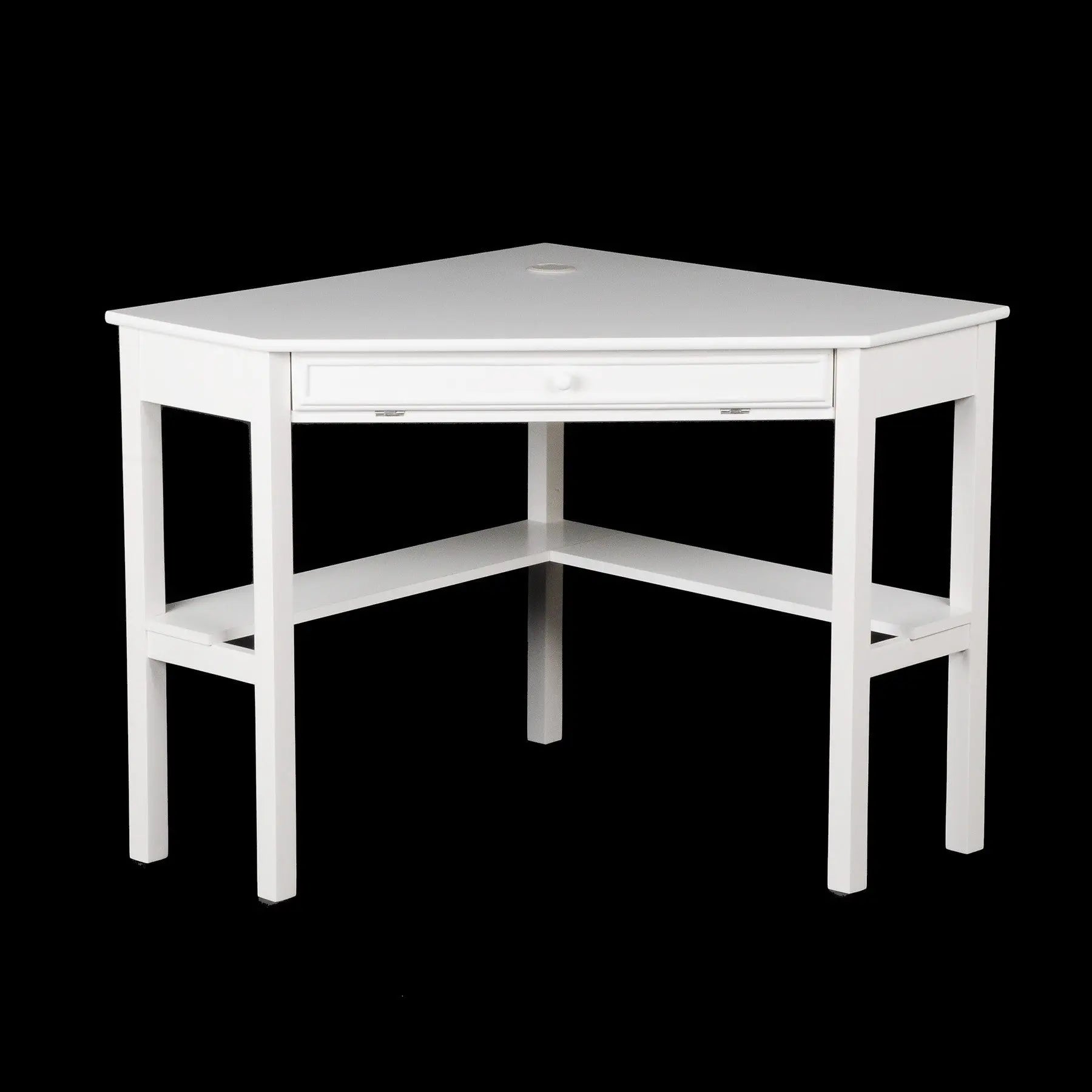 48" White Solid Wood Corner Writing Desk Homeroots Office