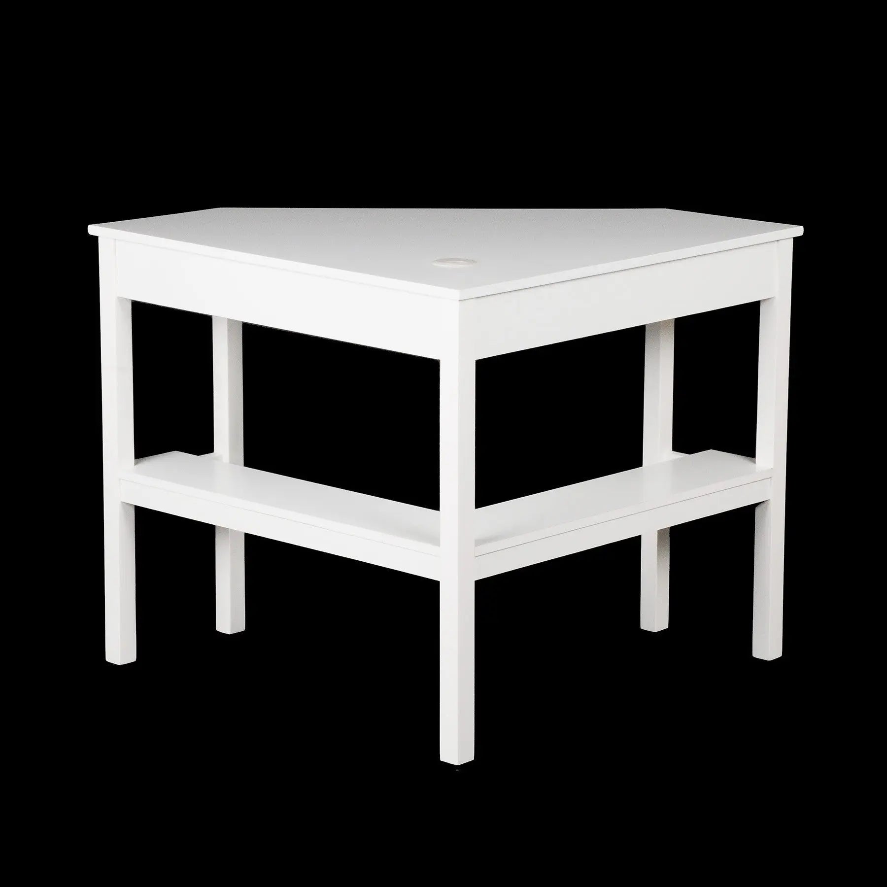 48" White Solid Wood Corner Writing Desk Homeroots Office