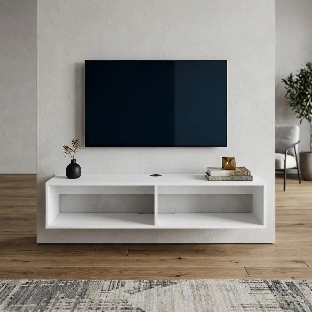 48" White Wood Fireplace Entertainment Center Homeroots Living Room