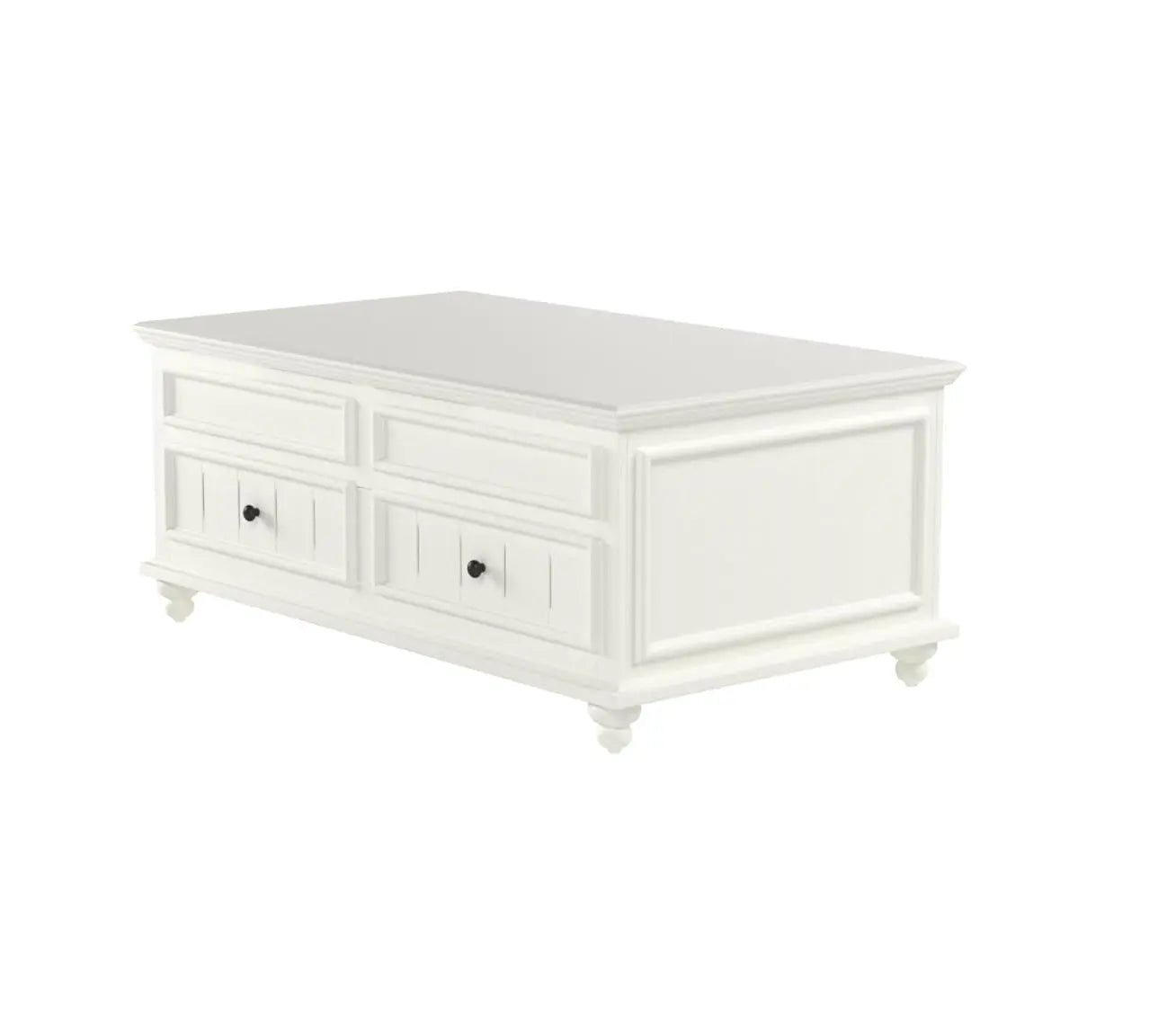 48" White Wood Lift Top Solid Coffee Table With Two Drawers Homeroots Living Room