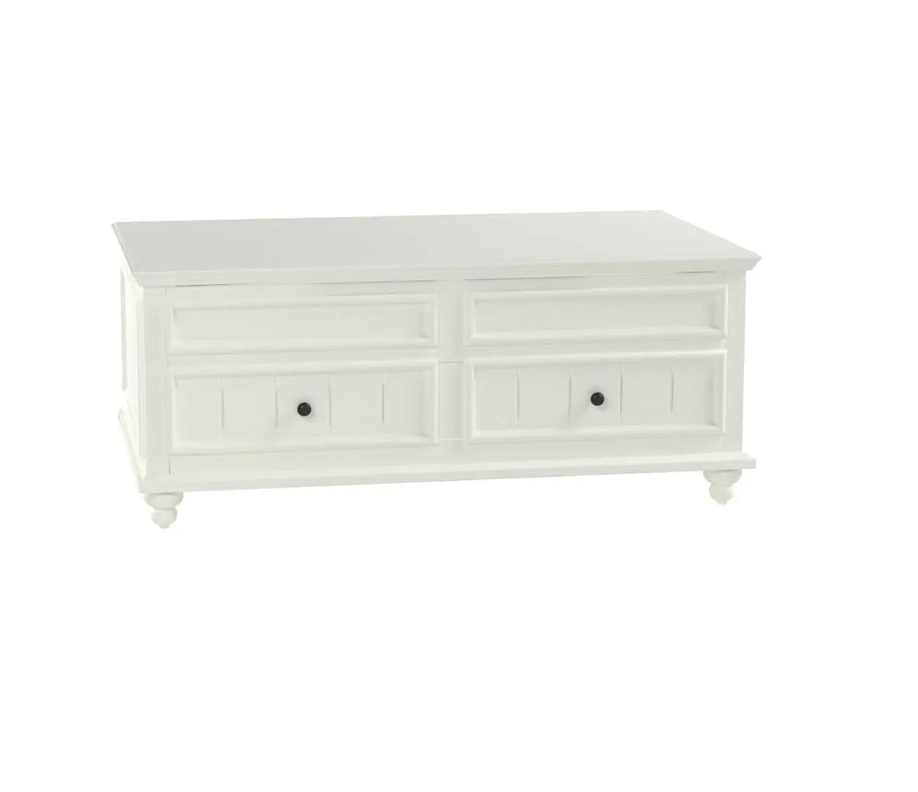48" White Wood Lift Top Solid Coffee Table With Two Drawers Homeroots Living Room