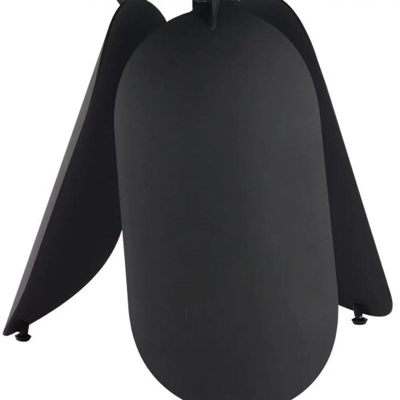 Matte black folding table, durable plastic with a sleek, modern design, ideal for indoor and outdoor use.