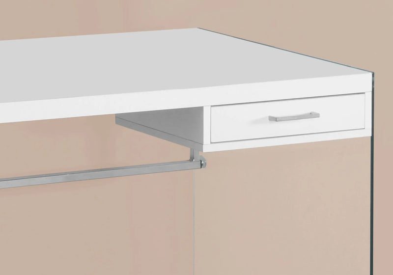 48" White and Clear Computer Desk Homeroots Office