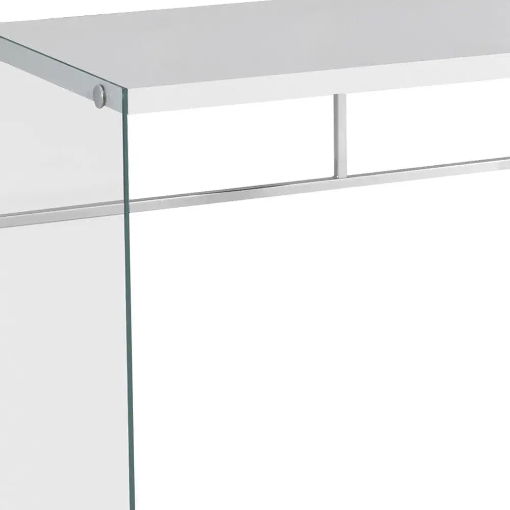 48" White and Clear Computer Desk Homeroots Office