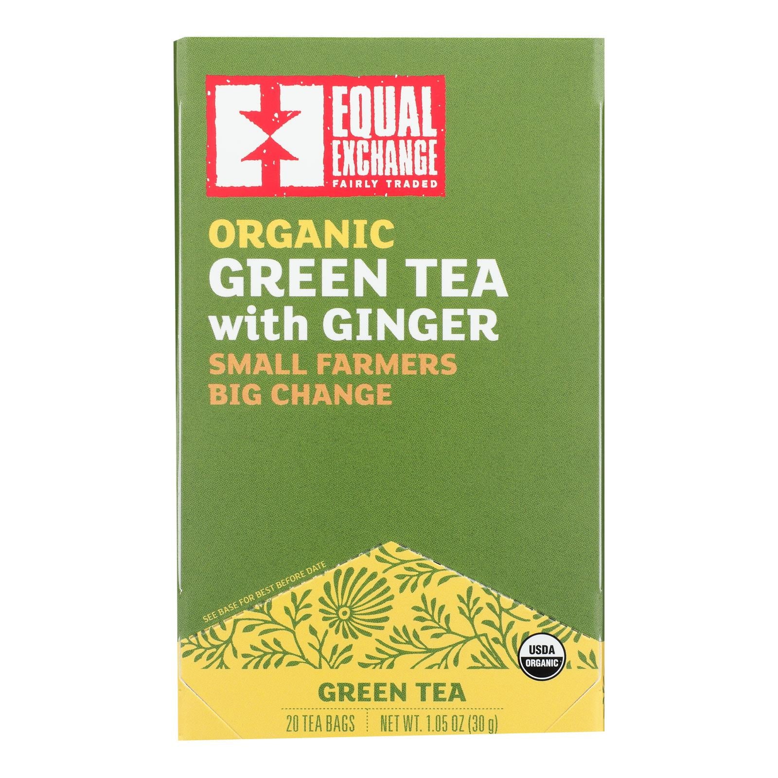 Equal Exchange - Tea Green Ginger - Case Of 6-20 Bag - GreatEagleInc