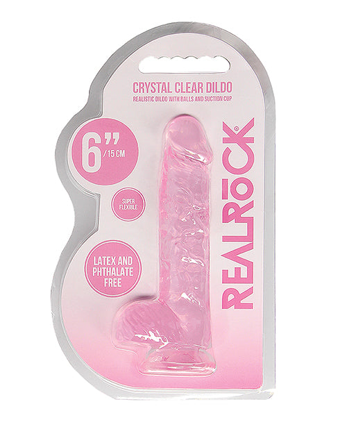 Shots Realrock Realistic Crystal Clear Dildo W/balls - Clear - GreatEagleInc