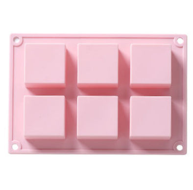 Mould For Handmade Craft Soap Mold Candy Color 6 Cavity Silicone Plain Basic Rectangle Soap Mold Silicone Pink