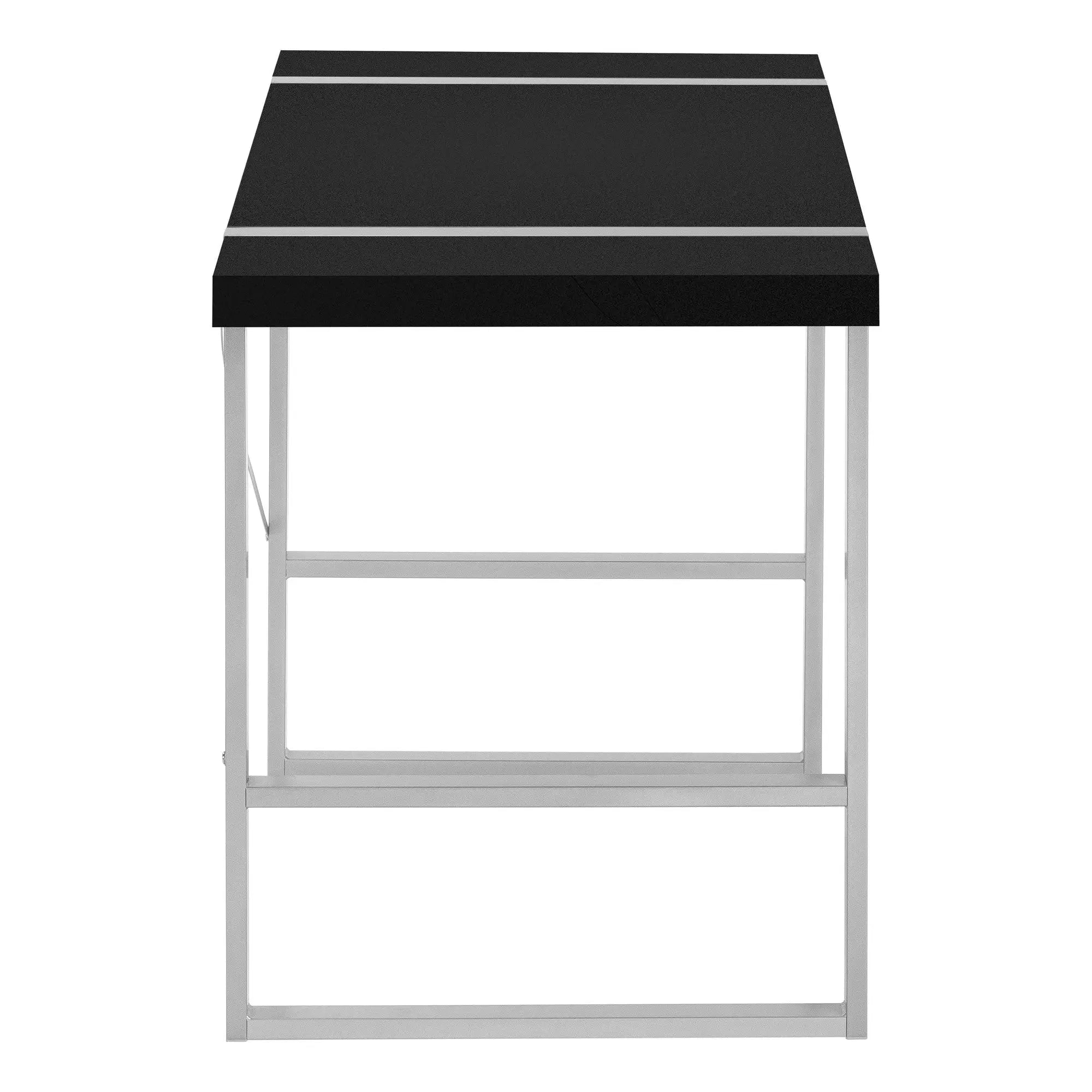 49" Black and Silver Computer Desk Homeroots Office
