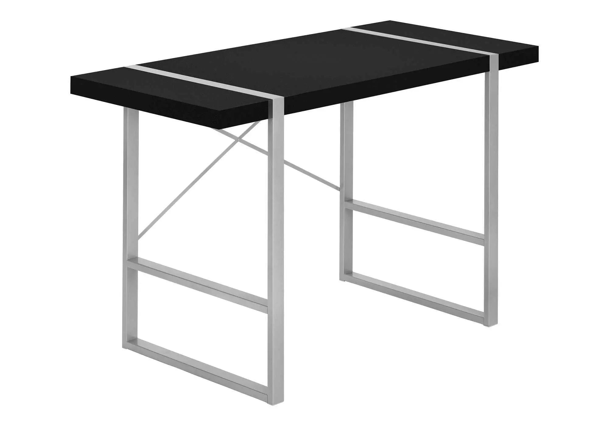 49" Black and Silver Computer Desk Homeroots Office