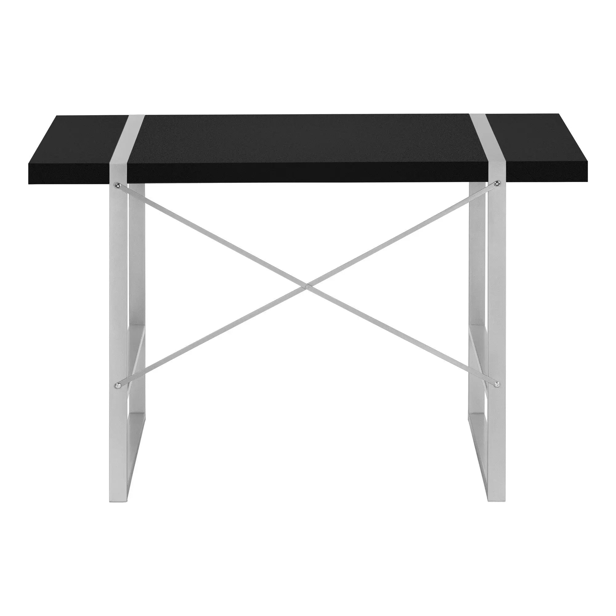 49" Black and Silver Computer Desk Homeroots Office