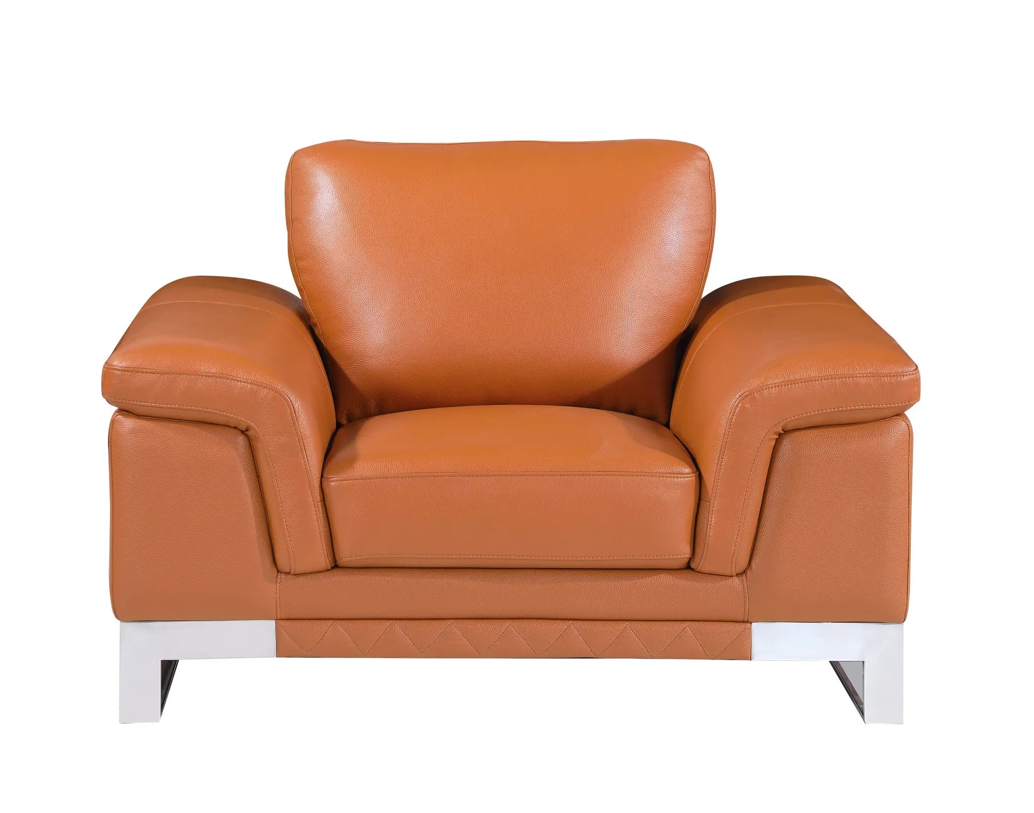 49" Brown And Silver Genuine Leather Arm Chair Homeroots Living Room
