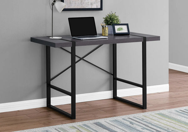 49" Gray and Black Computer Desk Homeroots Office