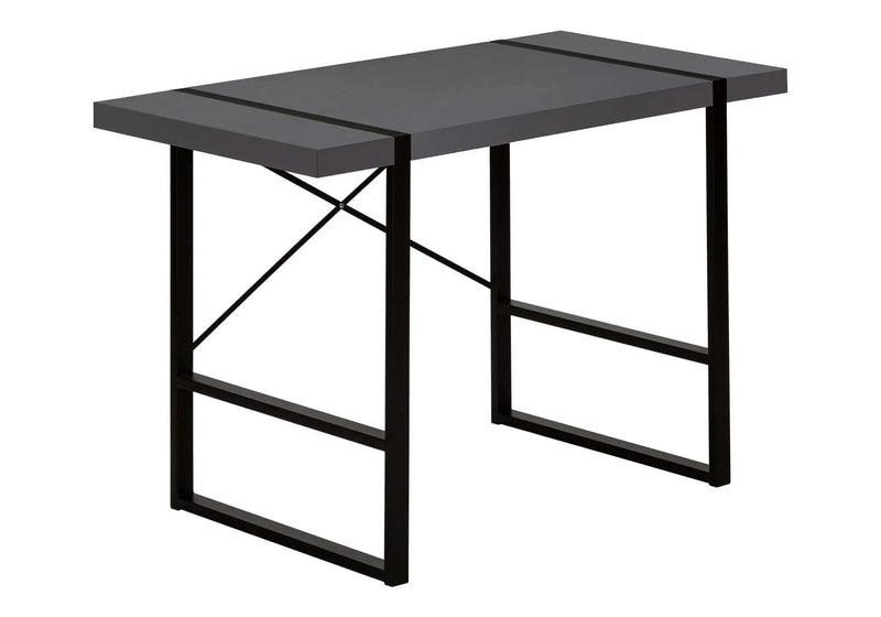 49" Gray and Black Computer Desk Homeroots Office