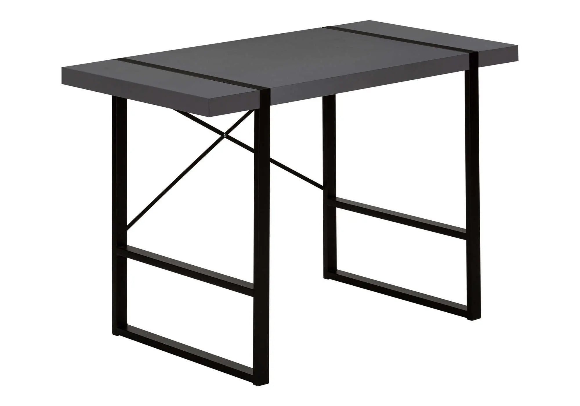 49" Gray and Black Computer Desk Homeroots Office