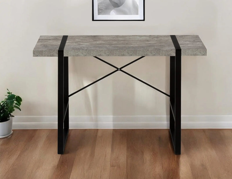 49" Gray and Black Computer Desk Homeroots Office