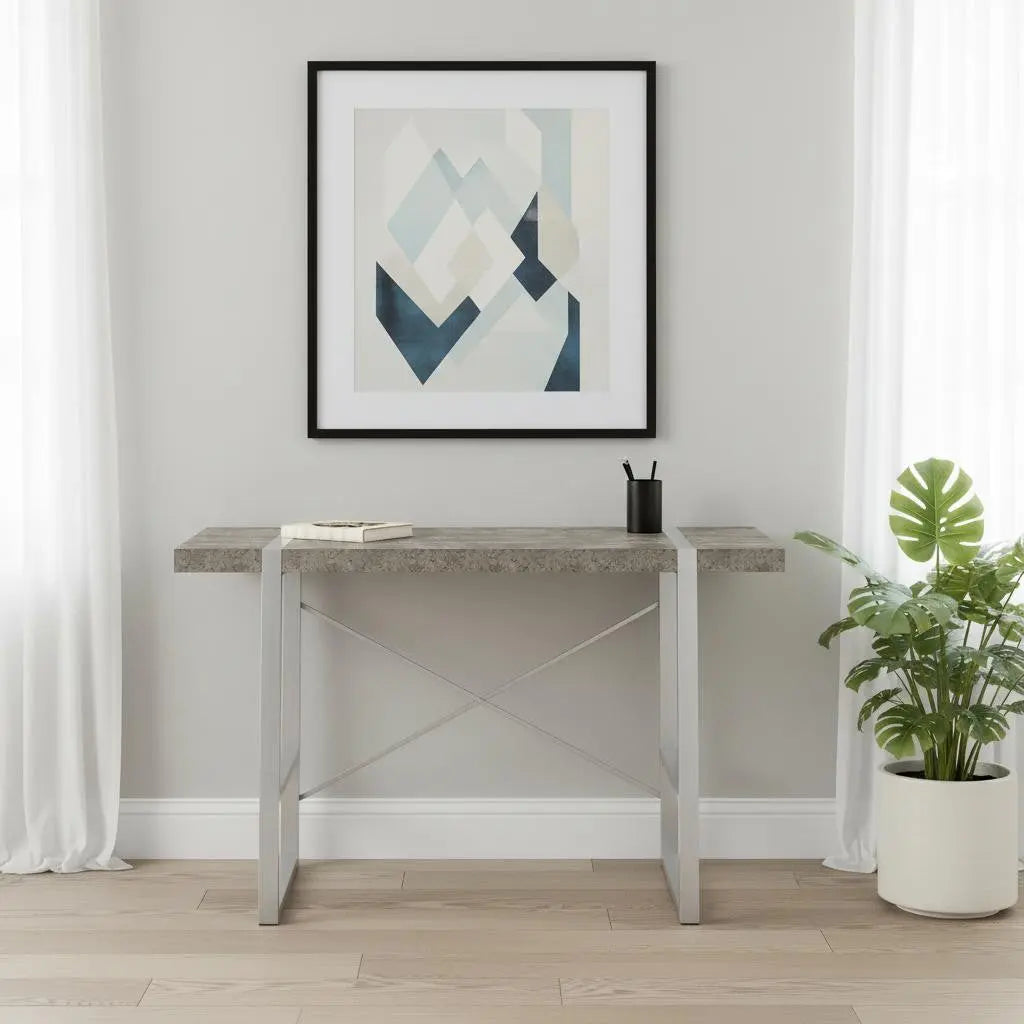 49" Gray and Silver Computer Desk Homeroots Office
