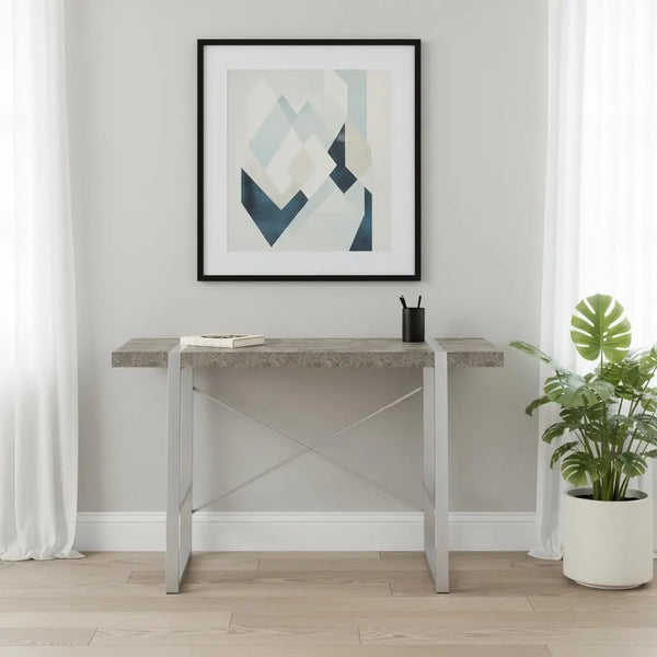 49" Gray and Silver Computer Desk Homeroots Office