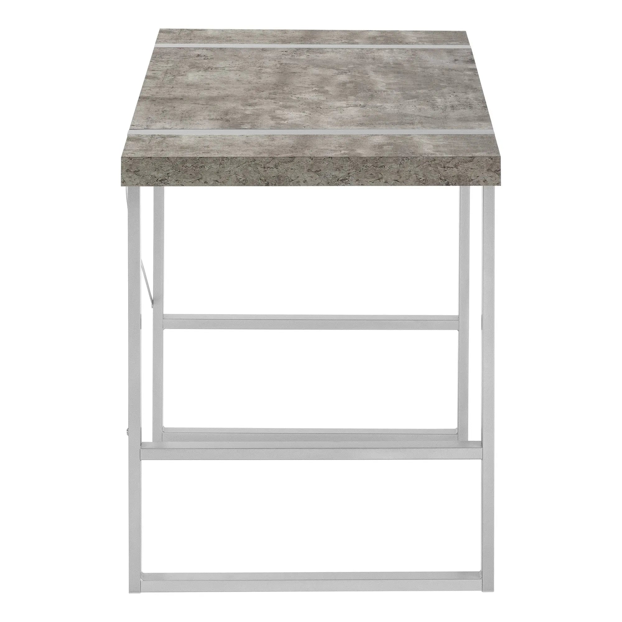 49" Gray and Silver Computer Desk Homeroots Office
