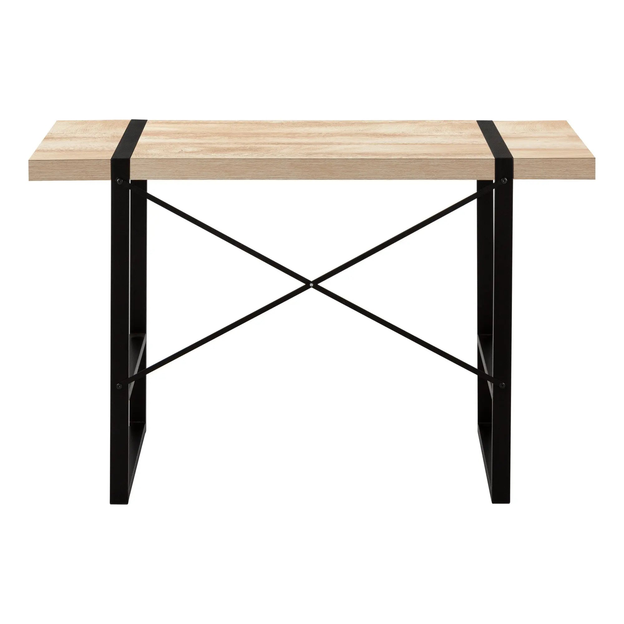 49" Natural and Black Computer Desk Homeroots Office