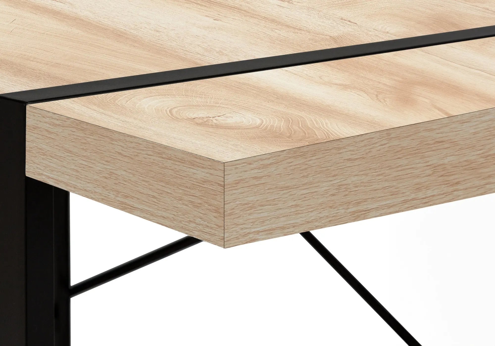 49" Natural and Black Computer Desk Homeroots Office