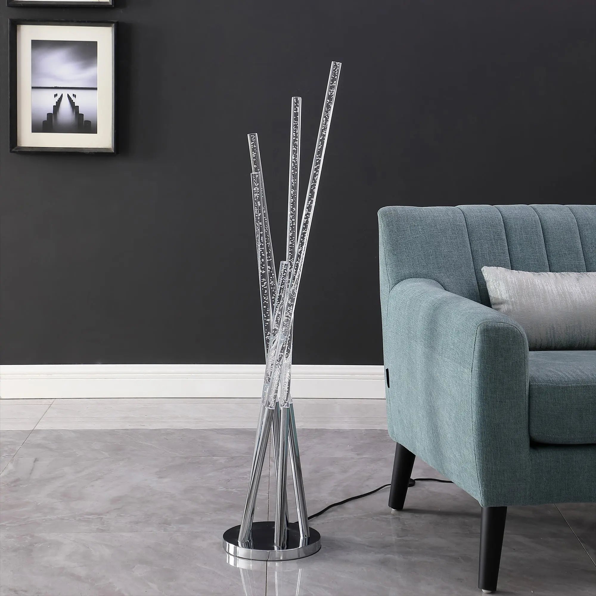 49" Silver LED Novelty Floor Lamp Homeroots Lighting