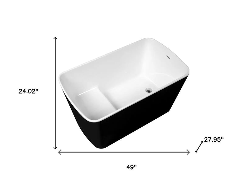 49" White Acrylic Bath Tub Homeroots Bed & Bath