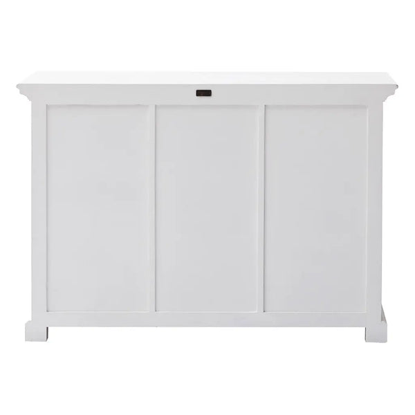 49" White Wood Three Drawer Sideboard with Two Doors Homeroots Kitchen & Dining