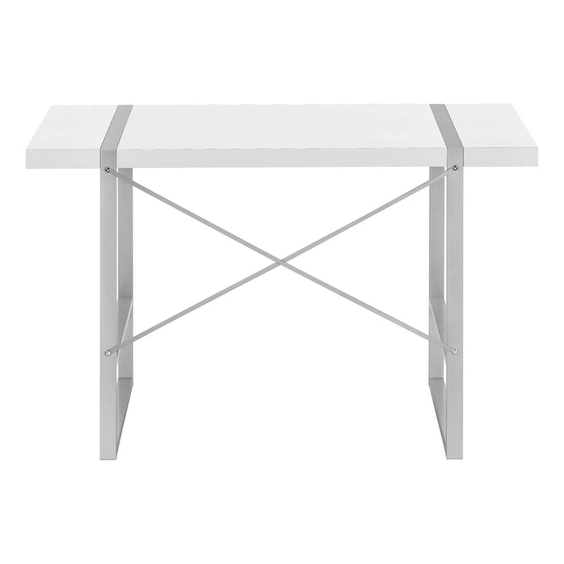 49" White and Gray Computer Desk Homeroots Office