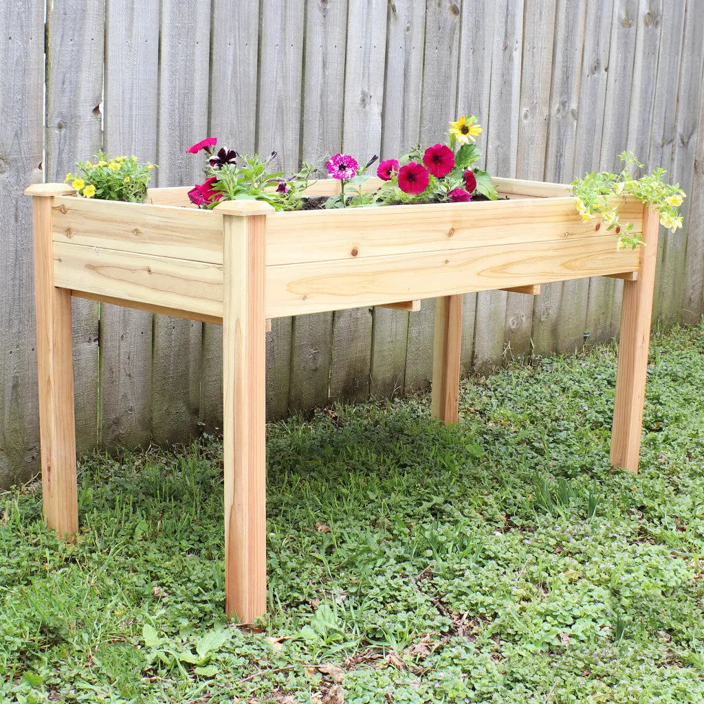 49" X 25" Natural Rectangular Raised Garden Bed Homeroots Outdoor
