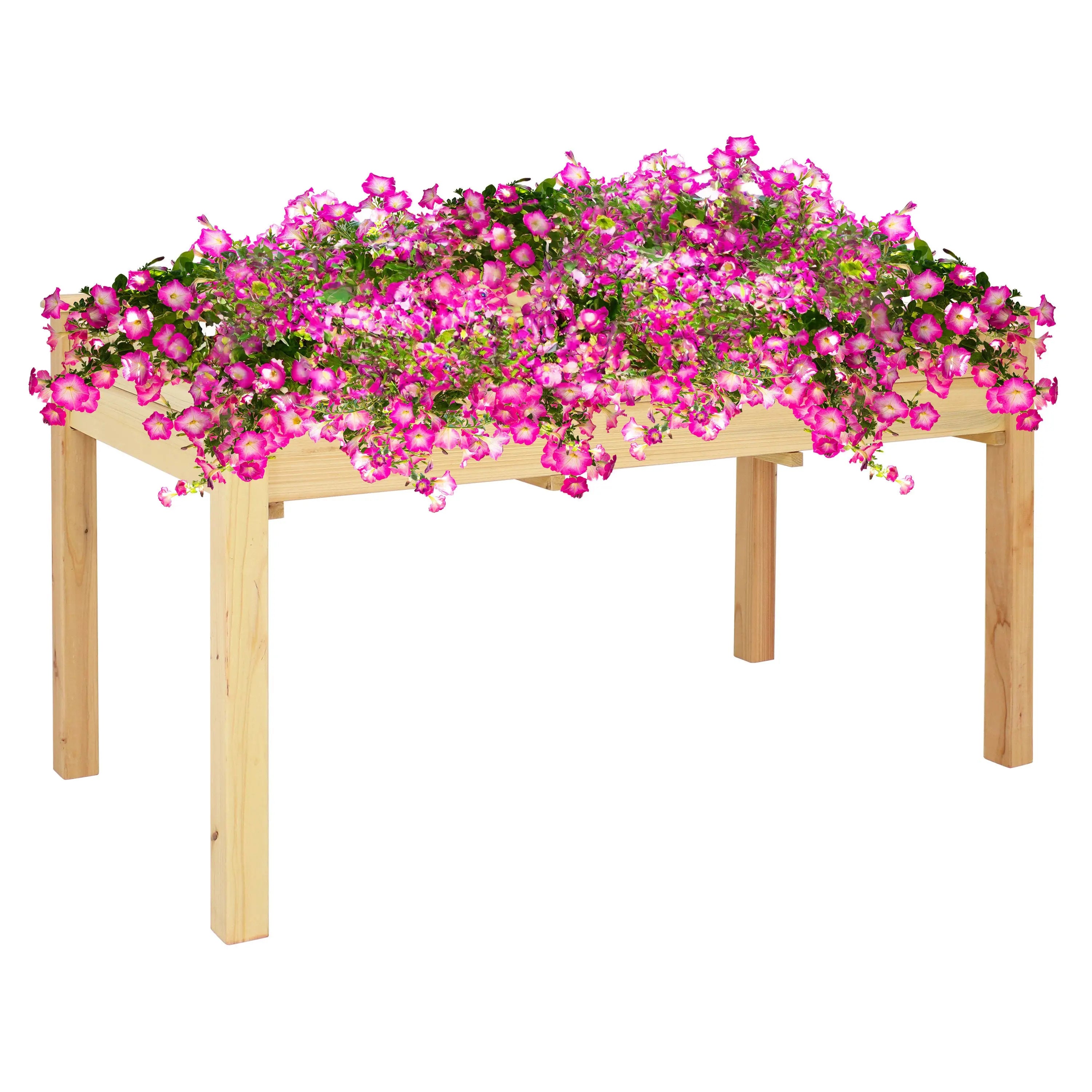 49" X 25" Natural Rectangular Raised Garden Bed Homeroots Outdoor