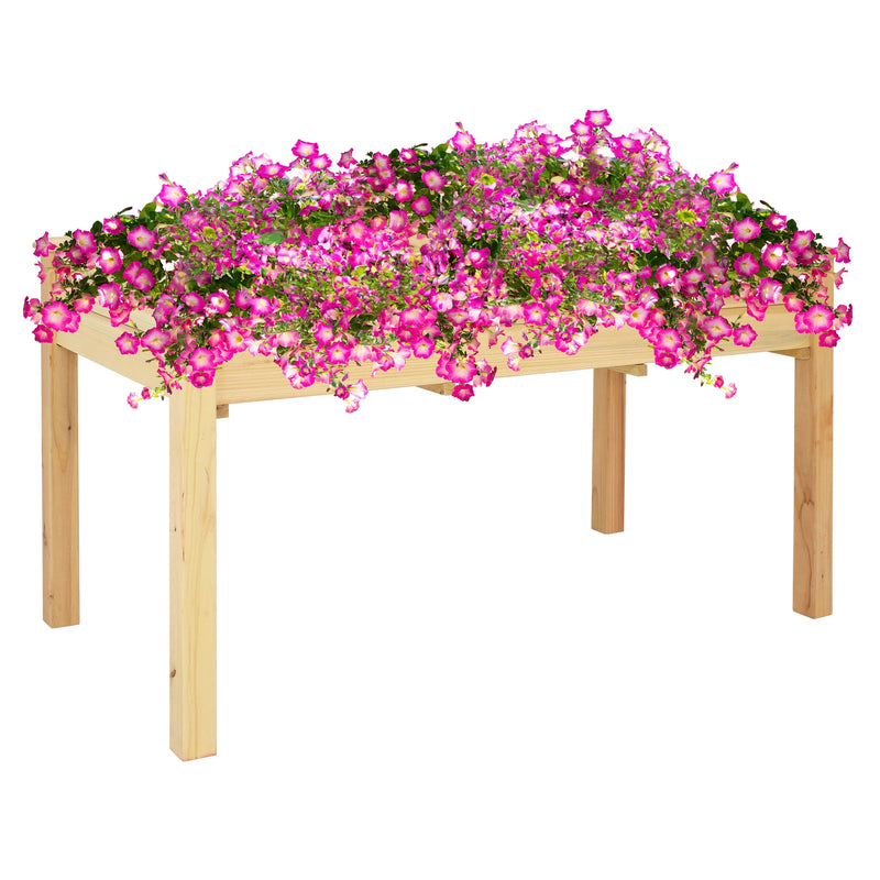 49" X 25" Natural Rectangular Raised Garden Bed Homeroots Outdoor