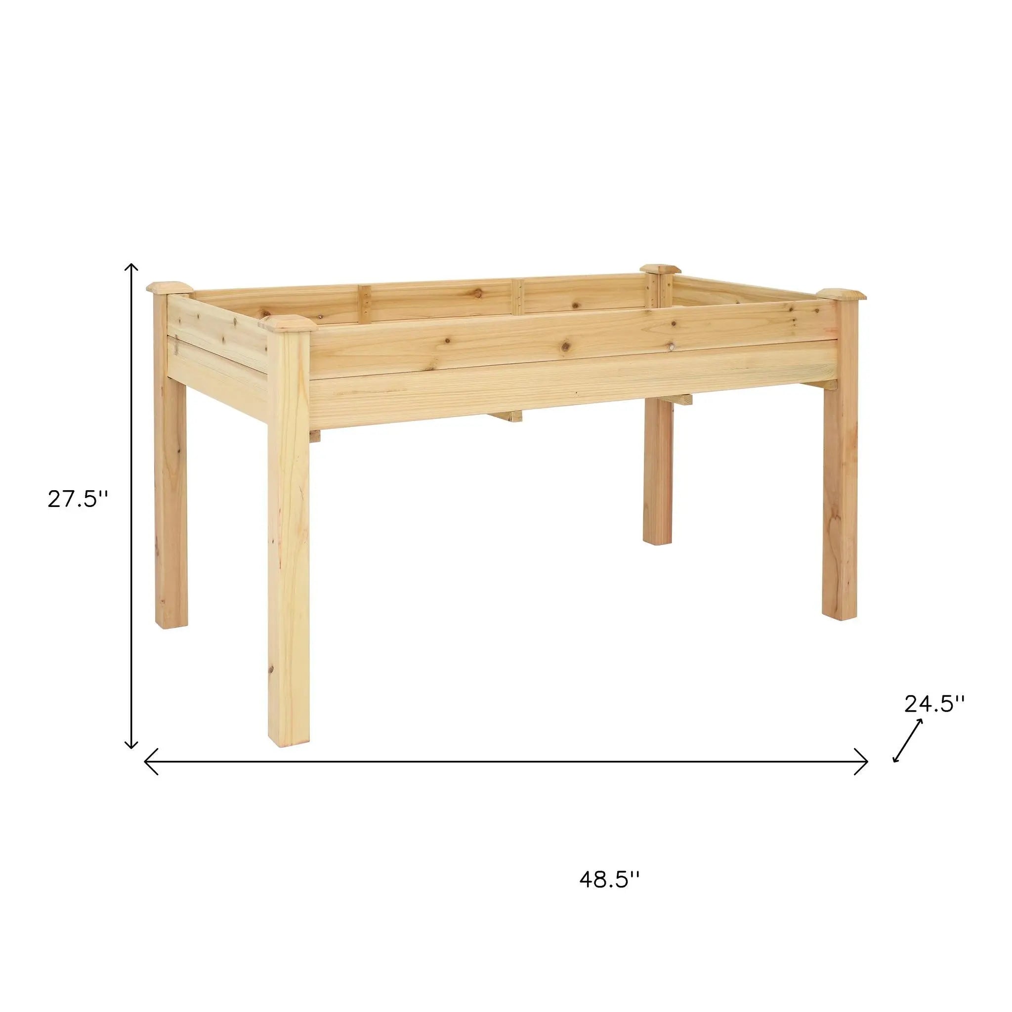 49" X 25" Natural Rectangular Raised Garden Bed Homeroots Outdoor