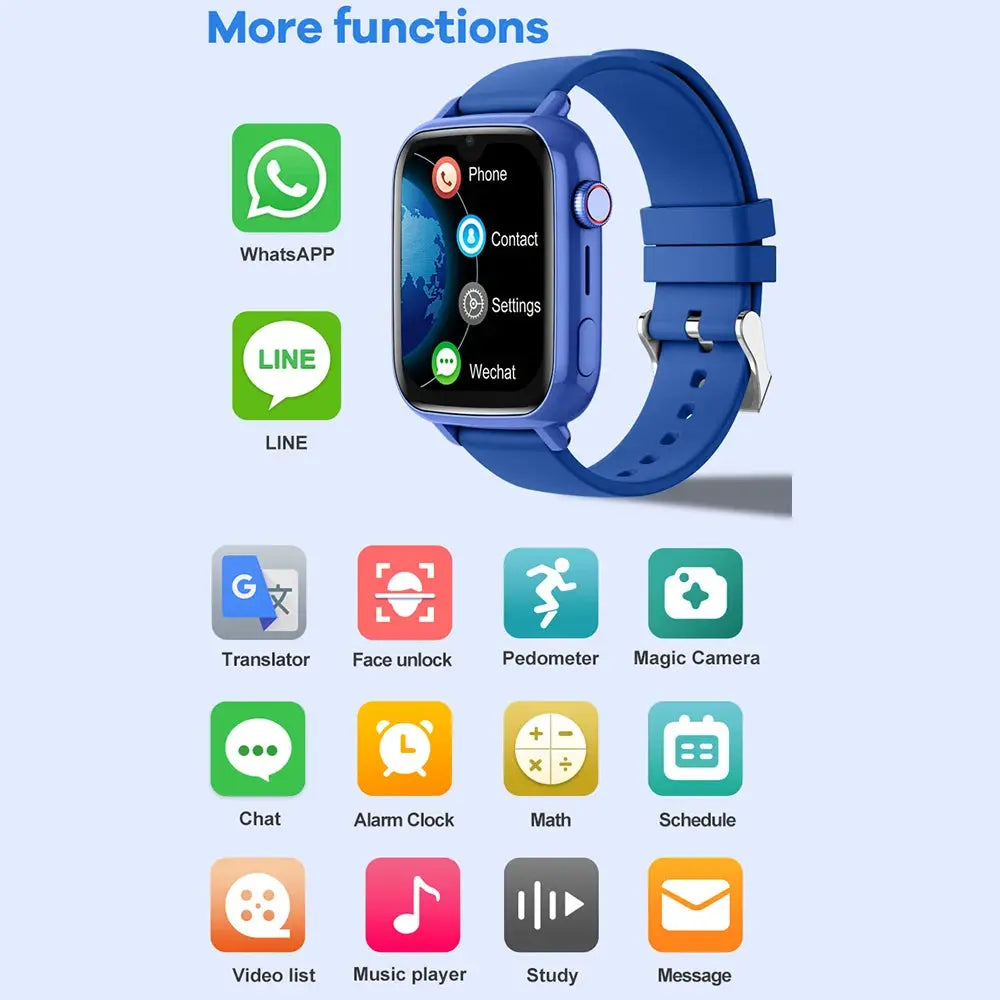 4G Smart Watch Kids GPS WIFI Video Call SOS APP Download Child Smartwatch Camera Monitor Tracker Location Phone Watch GreatEagleInc