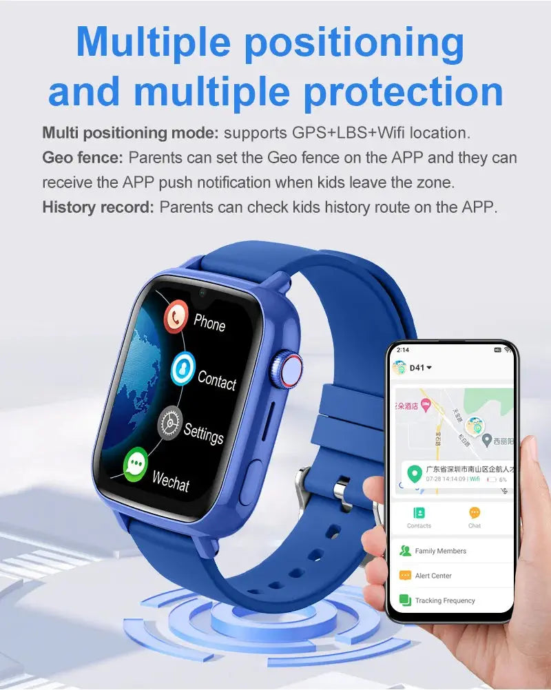 4G Smart Watch Kids GPS WIFI Video Call SOS APP Download Child Smartwatch Camera Monitor Tracker Location Phone Watch GreatEagleInc