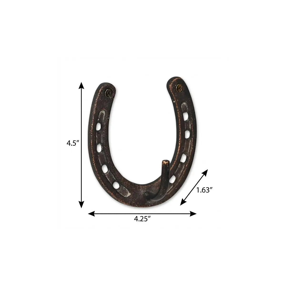 4" Antiqued Bronze Cast Iron Horseshoe Wall Hook Homeroots Organization