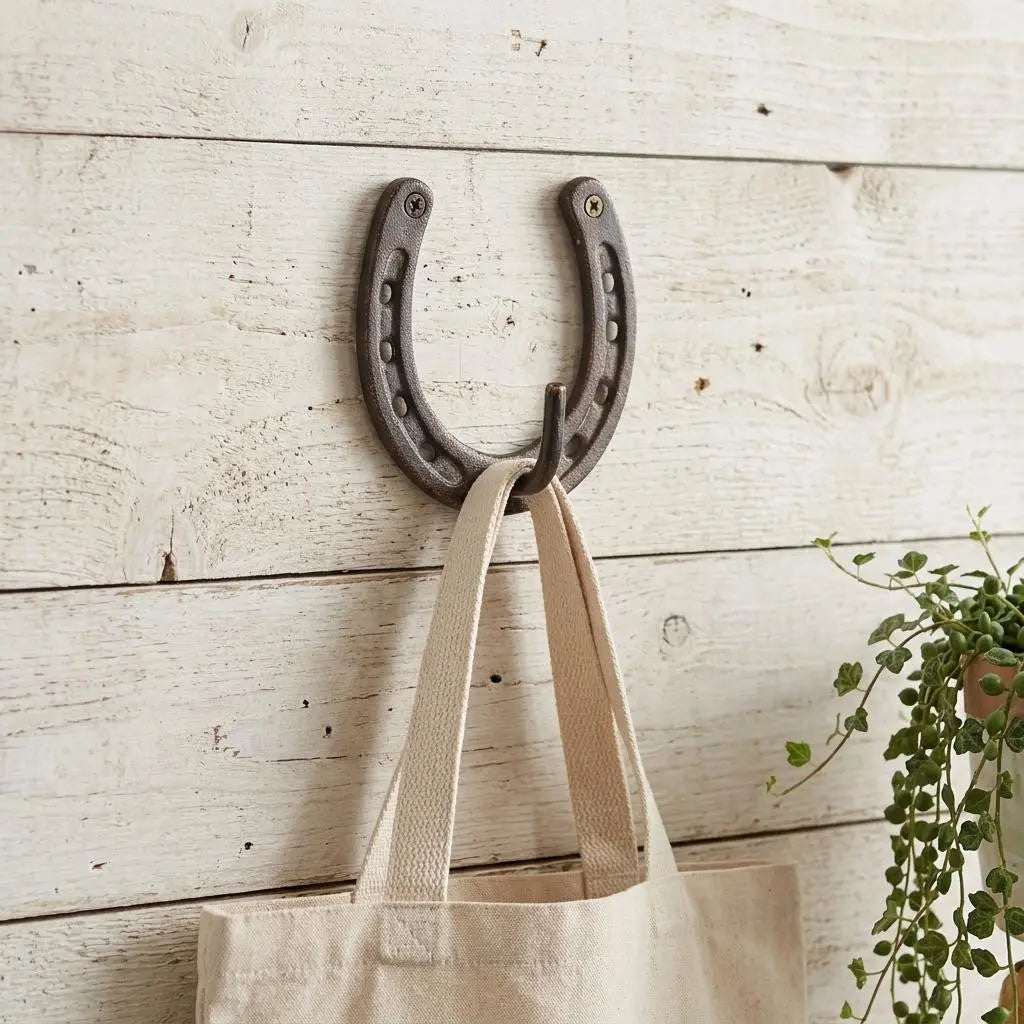 4" Antiqued Bronze Cast Iron Horseshoe Wall Hook Homeroots Organization
