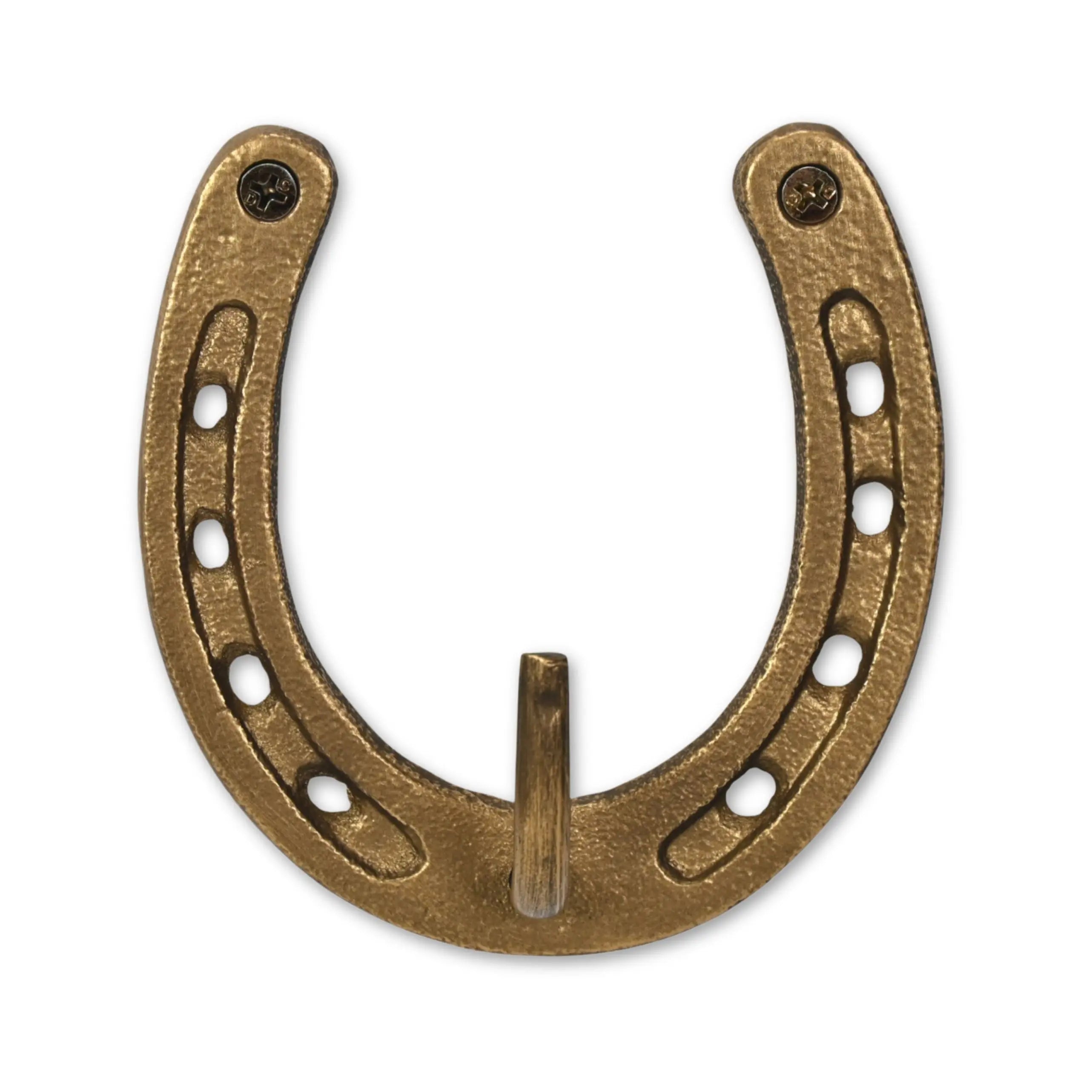 4" Antiqued Gold Cast Iron Horseshoe Wall Hook Homeroots Organization