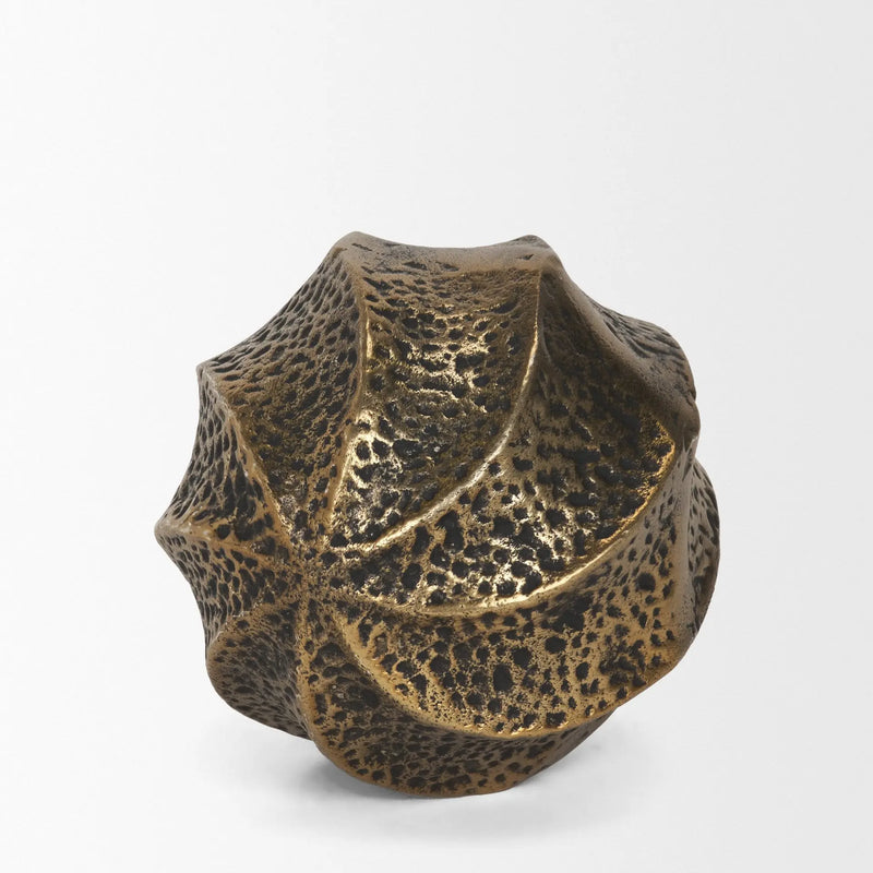 4" Antiqued Gold Metal Sphere Tabletop Sculpture Homeroots Home Decor