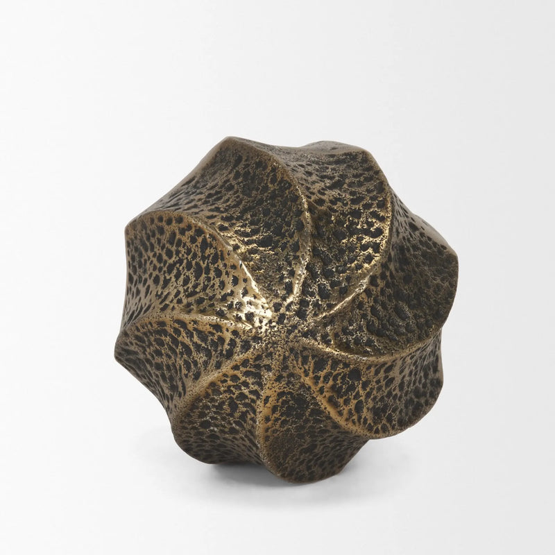 4" Antiqued Gold Metal Sphere Tabletop Sculpture Homeroots Home Decor
