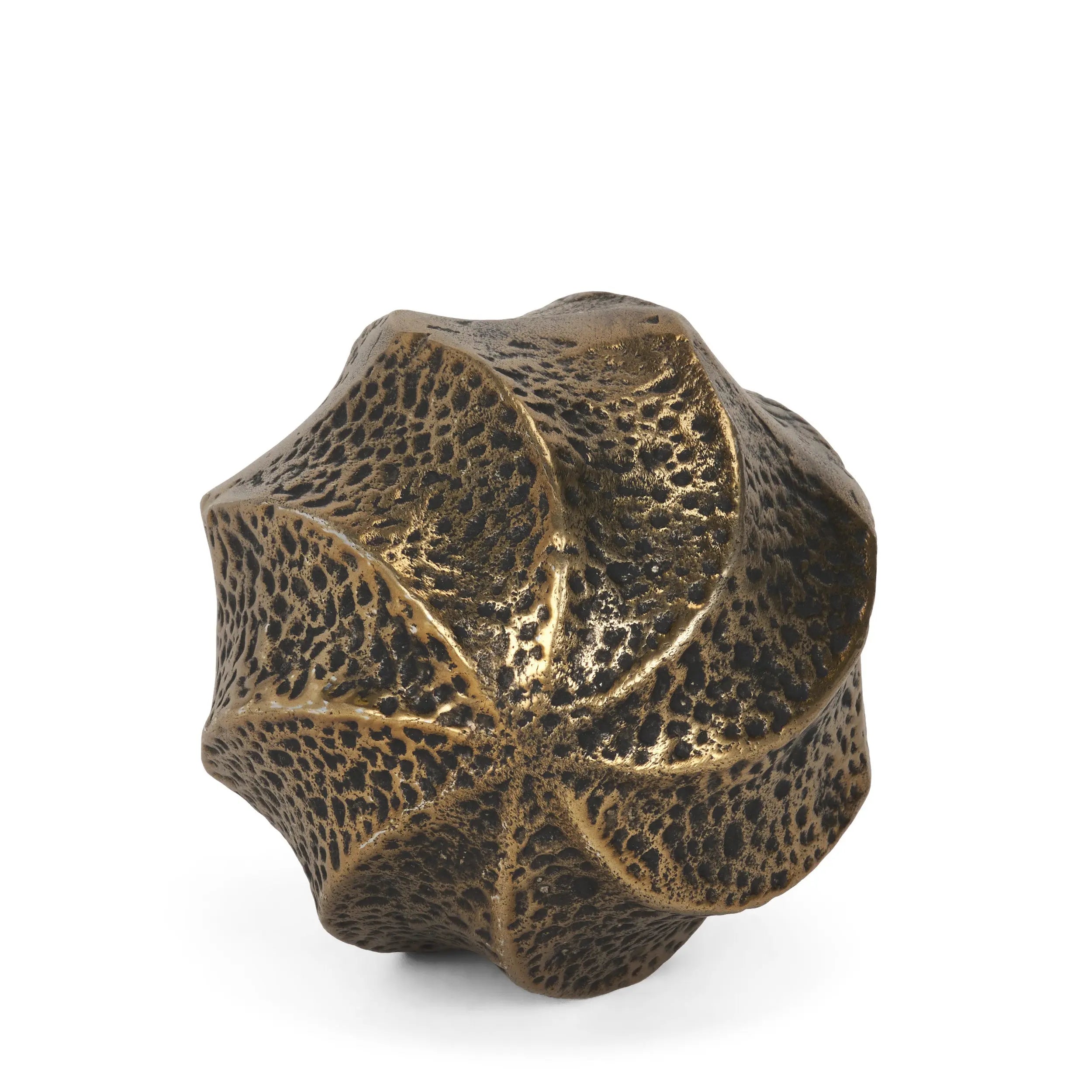 4" Antiqued Gold Metal Sphere Tabletop Sculpture Homeroots Home Decor